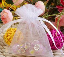 yueton Pack of 100 White Color Organza Drawstring Pouches Candy Jewelry Party Wedding Favor Bags 3.5*2.8&quot;/9*7cm