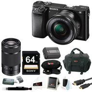 Sony a6000 Mirrorless Camera with 16-50mm Lens (Black) with Sony E 55-210mm Lens N2