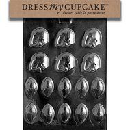 Dress My Cupcake Chocolate Candy Mold, Footballs and Helmets, Foot