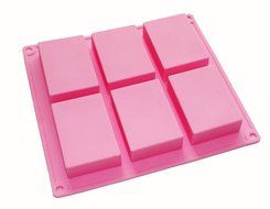 Kamlife KT 6 Cavity Plain Basic Rectangle Soap DIY Mold Silicone Mould for Homemade Craft N2