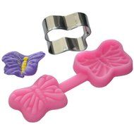 FOUR-C Chocolate Decorating Mold Butterfly Fondant Cake Molds Color Pink