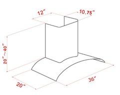 K-star K1007RA Wall Mounted Range Hood 36" N3