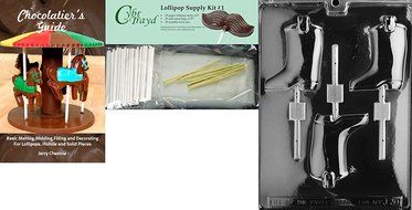 Cybrtrayd 45St25-J038 Boot Lolly Jobs Chocolate Candy Mold with 25 Lollipop Sticks, 4.5-Inch N6