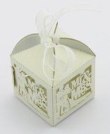 60PCs Wedding Favor Box Love Bird Candy Bag Chocolate Gift Box Bridal Baby Shower Cubic (Style #1 (2" x 2")) N2