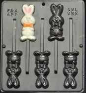 Whole Rabbit / Bunny Lollipop Chocolate Candy Mold Easter 882