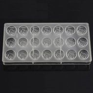 Grainrain Clear Hard Plastic Rose Shaped Polycarbonate PC Chocolate Molds DIY Jelly Mould 21Cavities N4