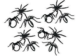 Oasis Supply 24-Piece Black Spider Ring Cupcake Topper
