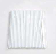 Crystallove 100pcs 4" Round Plastic White Lollipop Sticks Sucker for Baking Hard Candy Chocolate N3