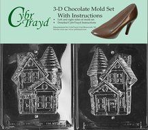 Cybrtrayd H097AB Chocolate Candy Mold, Includes 3D Chocolate Molds Instructions and 2-Mold Kit, Haunted House