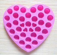Wocuz Silicone Heart Shaped Chocolate Candy Molds Molding Chocolate Pan Flower Pattern N2