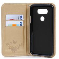 LG G5 Case,LG H868 Case - Wallet Folio Flip Magnetic Smart Closure Embossed Butterflies PU Leather Case with Stand... N16