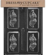 Dress My Cupcake DMCD113 Chocolate Candy Mold, Vintage Mustache Soap or Candy Bar