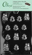 CybrTrayd A002-3BUNDLE Frogs Chocolate Candy Mold with Exclusive Copyrighted Chocolate Molding Instructions