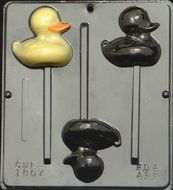 Duck Lollipop (or Rubber Ducky) Chocolate Candy Mold Easter 1807 N2