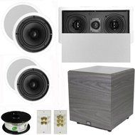 Theater Solutions 5.1 Home Theater 8" and 6.5" Speaker Set with Center, 12" Powered Sub and More TS6C8CL51SET6