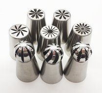 KOOTIPS 8pcs/ set Sphere Ball Tips Make Flowers Russian Icing Piping Nozzles Tips Pastry Cake Fondant Cupcake... N4