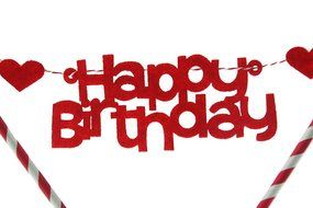 Hangnuo 1 Set DIY Cake Toppers Flags Banner Birthday Cake Flags Decoration N9