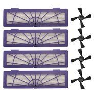 Neutop Botvac Filter &amp; Side Brush for Neato Botvac Series and Botvac D Series, 4-Pack
