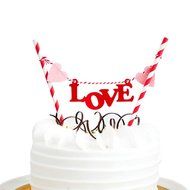 Hangnuo 1 Set DIY Cake Toppers Flags Banner Birthday Cake Flags Decoration N12