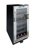 Vinotemp VT-32TSFE-SM 33-Bottle Mirrored Touch Screen Wine Cooler, Black N4