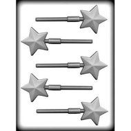 8H-4253 2" Faceted Star Sucker Hard Candy Mold Package of 3