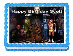 Five nights at Freddy&#039;s FNaF party edible cake image cake topper -7.5&quot;x10&quot;. ~ Personalized!