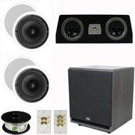 Theater Solutions 5.1 Home Theater 6.5" Speaker Set with Center, 12" Powered Sub and More TS65CC51SET7