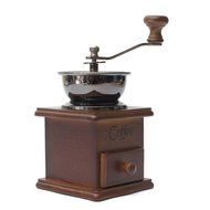 Manual Coffee Bean Spice Herbs Vintage Retro Hand Grinder Wooden Burr Mill