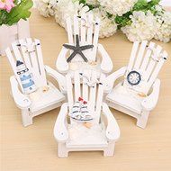 Mediterranean Style Wooden Chairs Mini Desktop Ornaments Home Doll Decorations N5
