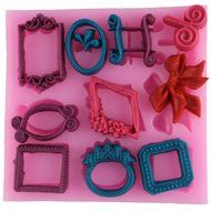 Mujiang Sugarcraft Mirror Frame Chocolate Candy Fondant Vintage Silicone Molds For Cake Decorating N12