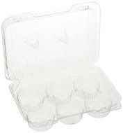 Oasis Supply PJP LBH-6656-12 6-Compartment Cupcake Container with Hinged Lid, Clear