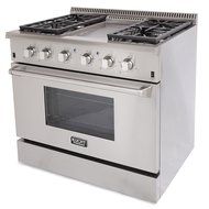 Kucht KRG3609U 36" Professional-Class Natural Gas Range with 5.2 cu. ft. Convection Oven, 4 Top Burners, Griddle... N6
