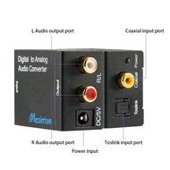 Mesinton Digital Optical Coax to Analog R/L audio converter, Digital to Analog Audio Converter With Optical Toslink...