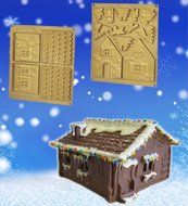 Forvel Easy Silicone Festival Christmas Gingerbread House and Chocolate Biscuit Baking Mold Kit - Large N2