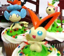 POKEMON GO 18 Piece Themed Birthday Cupcake Topper Set Featuring 12 RANDOM Pokemon Characters and Decorative Themed... N5