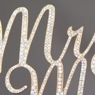 Mr and Mrs Wedding Cake Topper Gold Rhinestone Monogram Decoration (gold) N5