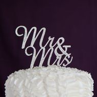 Mr and Mrs Wedding Cake Topper Gold Rhinestone Monogram Decoration (gold) N6