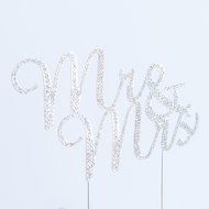 Mr and Mrs Wedding Cake Topper Gold Rhinestone Monogram Decoration (gold) N7