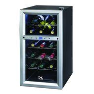 Kalorik Thermoelectric Dual-Zone 18-Bottle Ventilated Wine Cooler, Stainless Steel/Black