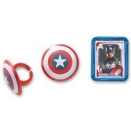 DecoPac Captain America Shield Cupcake Rings (12 Count)