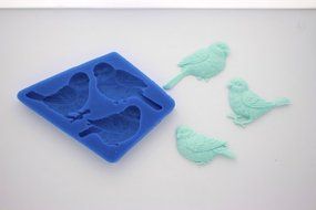 3 BIRDS SILICONE MOLD FOR FONDANT, GUM PASTE, CHOCOLATE, HARD CANDY, FIMO, CLAY, SOAPS