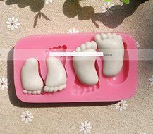 Anyana Silicone Embossing Mold Baby Feet Fondant and Gum Paste Mould Sugarpaste Mold Wedding Cake Decoration Tool N2