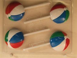Beach Ball Chocolate Lollipop Candy Mold S068 Sports Chocolate Candy Mold