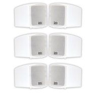 Acoustic Audio AA321W Mountable Indoor Speakers 1200 Watts White Bookshelf 3 Pair Pack AA321W-3Pr