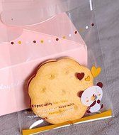 PETMALL 100 PCS Bear Heart Lovely Cute Bowknot OPP Self Adhesive Cookie Bakery Candy Biscuit Treat Gift Diy Plastic...