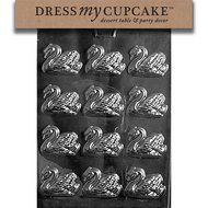 Dress My Cupcake DMCW022 Chocolate Candy Mold, Small Swans, Wedding