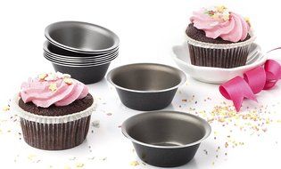 Maxi Nature Pack of 12 Mini Pie Muffin Cupcake Pans egg Tart Bakeware - 3.1 Inch Tins - 12 Molds NonStick Black...