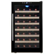 28 Bottle Single Zone Freestanding Wine Refrigerator Finish: Black