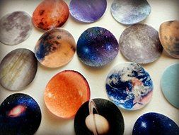 30 SOLAR SYSTEM PLANETS small 1.5" Edible Decorative Wafer Paper Toppers &copy; GALAXY UNIVERSE STARS CUPCAKE TOPPERS...
