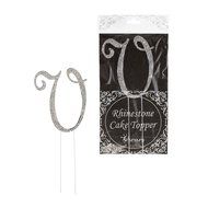 Lunaura - Sparkling Rhinestone Letter Cake Topper - V